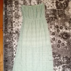 Strapless eyelet dress